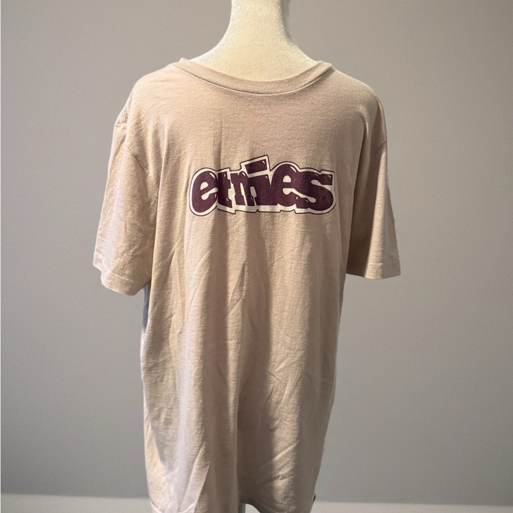 Etnies Tan Short Sleeve Tee with Brown Logo